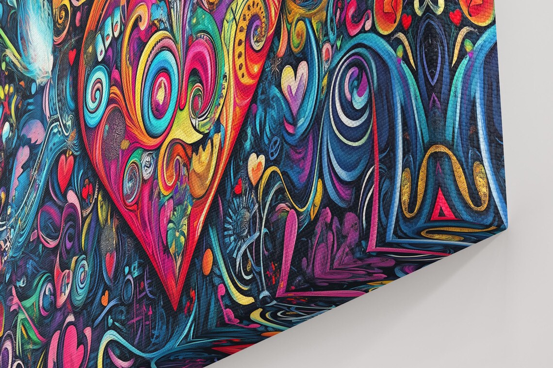 Colorful Heart Melodies Swirling Music Notes Love Art Poster - Image 4