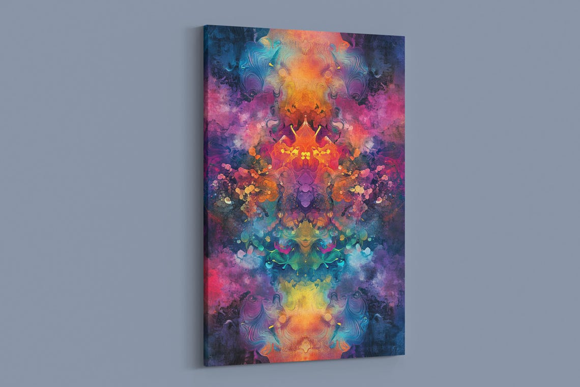 Inkblot Splash, Vibrant Abstract Art