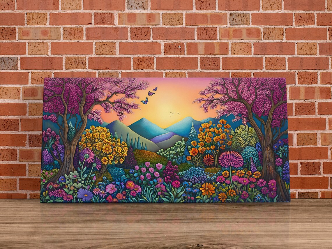 Tranquil Spring Meadow Art Print, Peaceful Decor