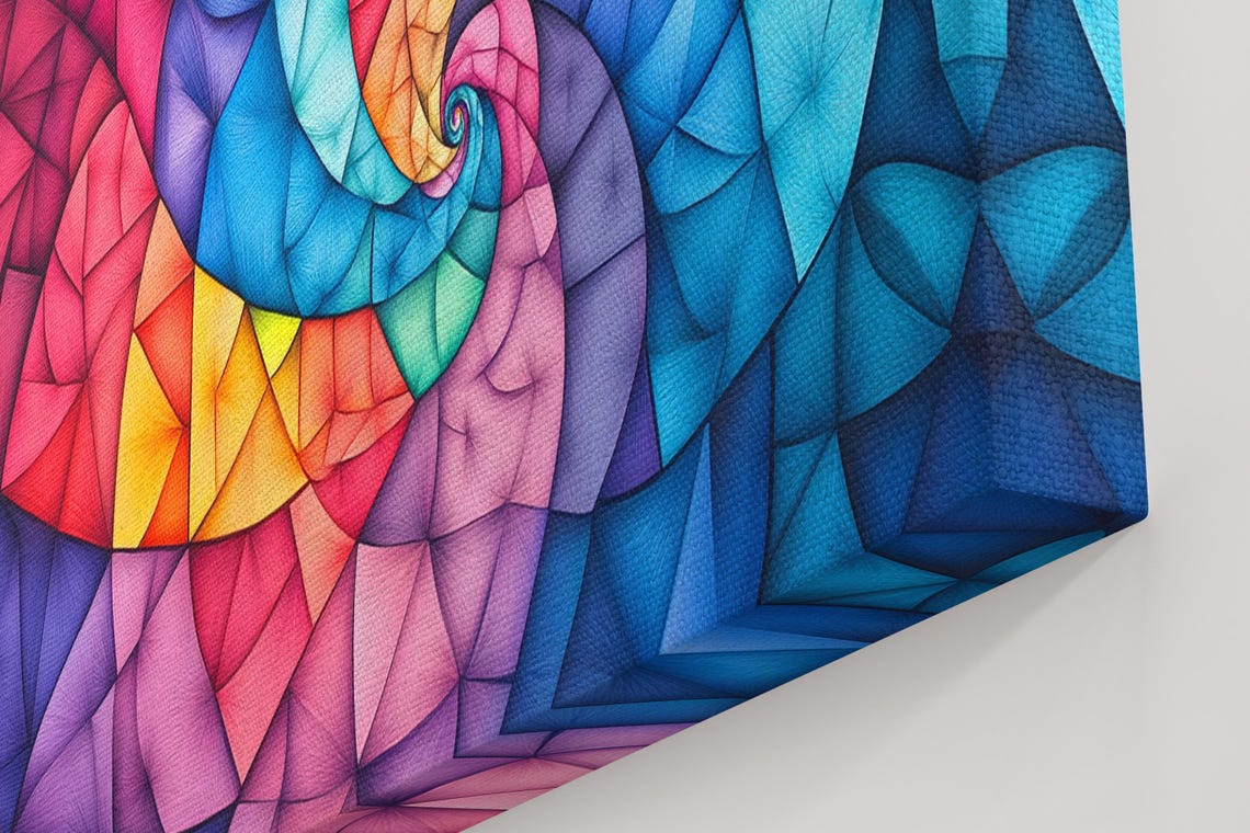 Rainbow Spiral Pattern Art Print - Image 4