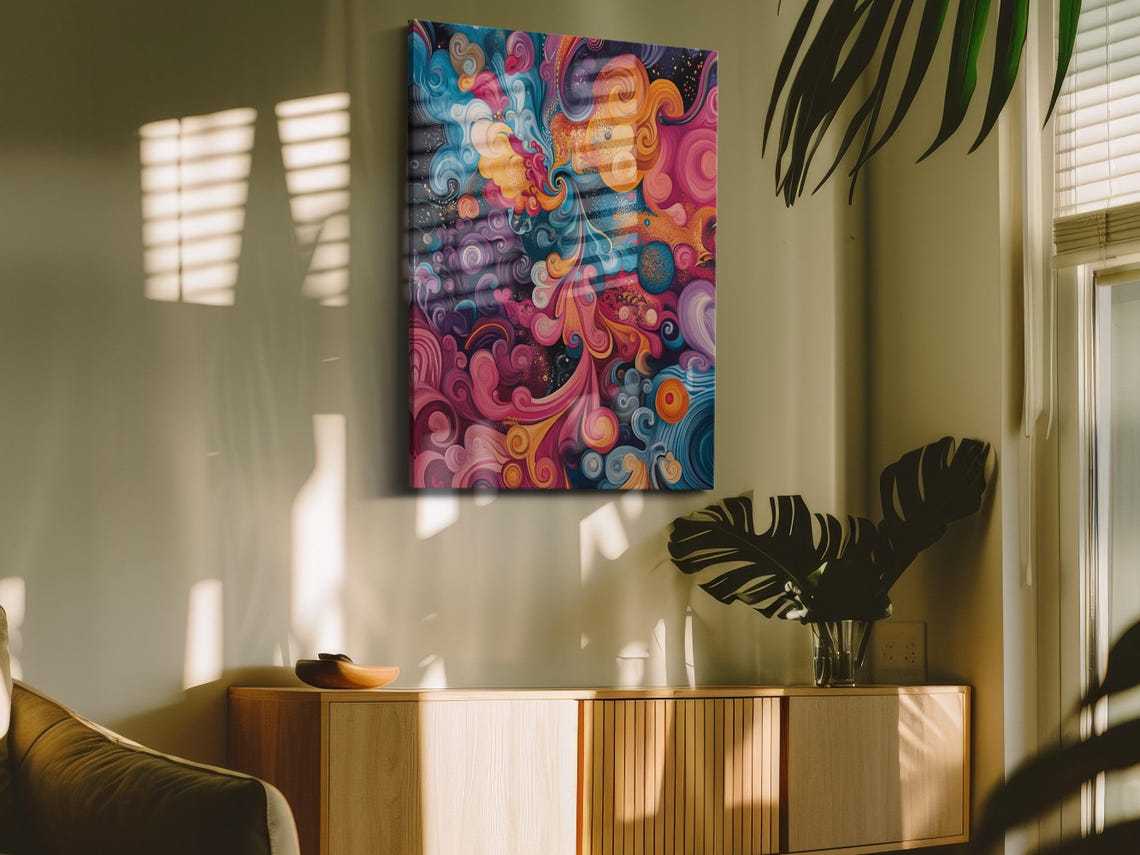 Rainbow Skull Art Explosion Print Print - Image 4