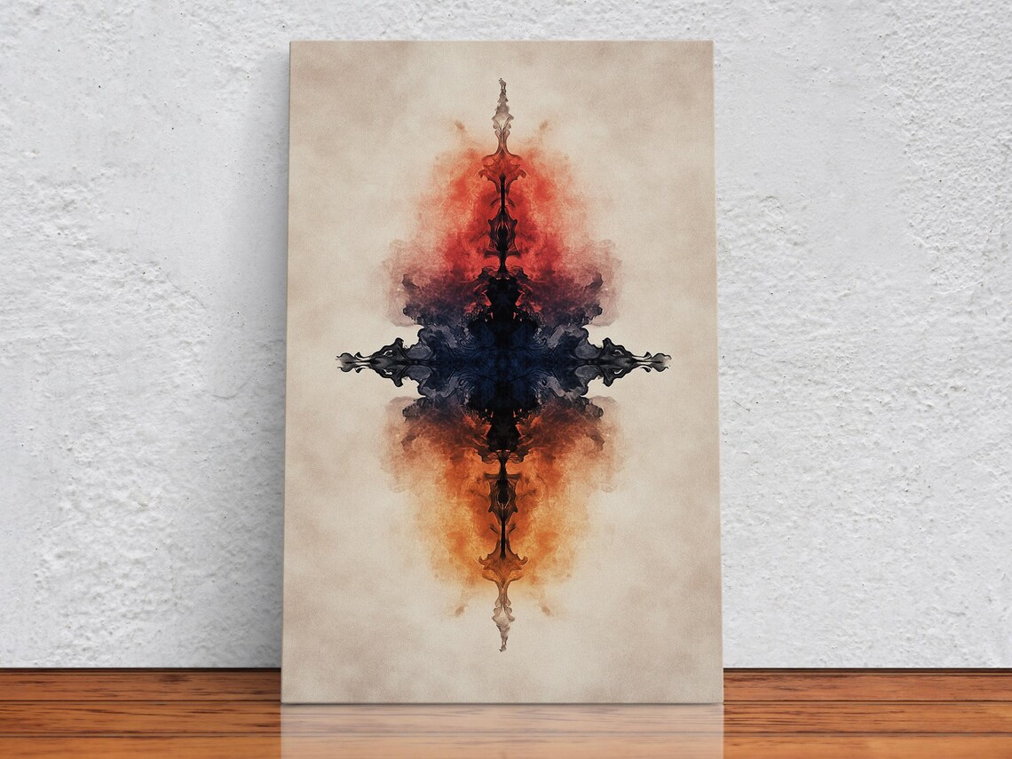 Fiery Gradient Abstract Symmetry Art Print