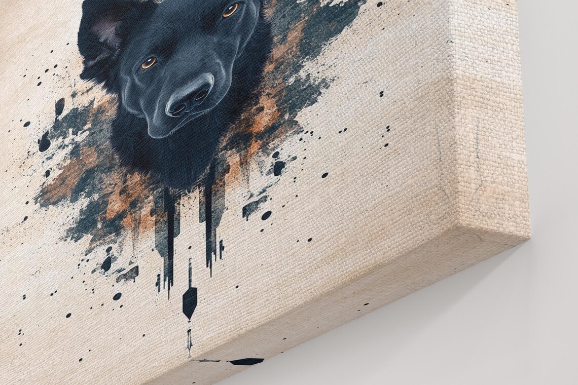 Regal Black Dog Portrait Art Print - Image 5