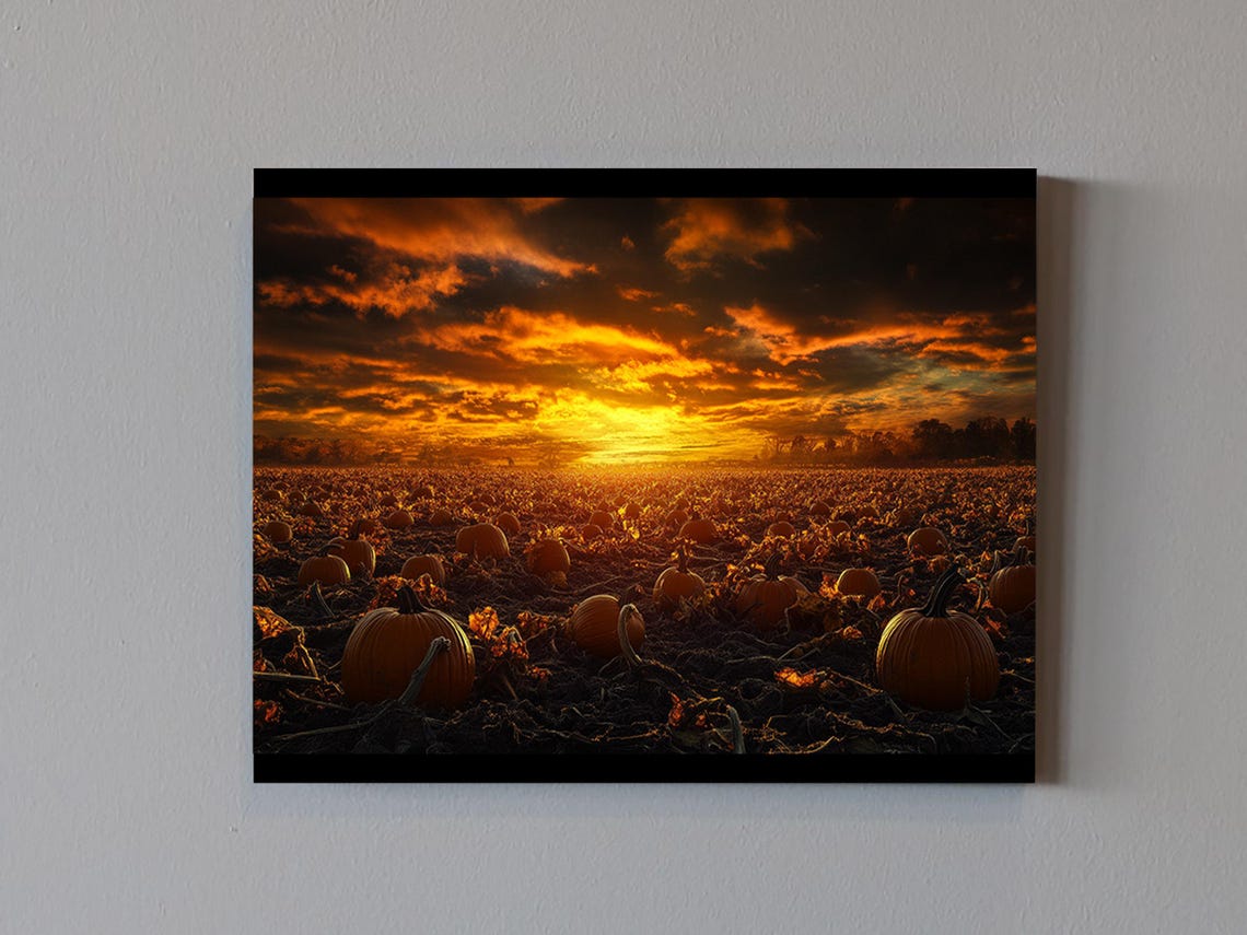 Pumpkin Patch, Rustic Autumn Art Print