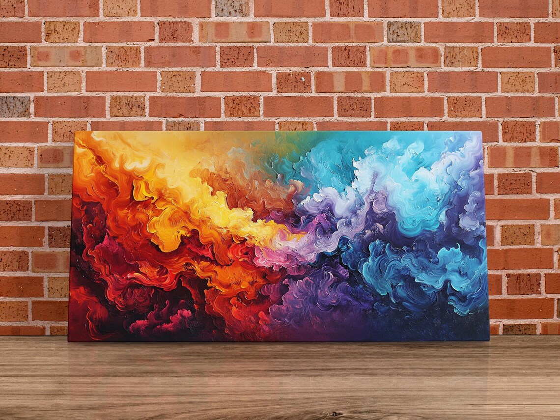 Fire And Ice Fusion - Abstract Modern Art Print
