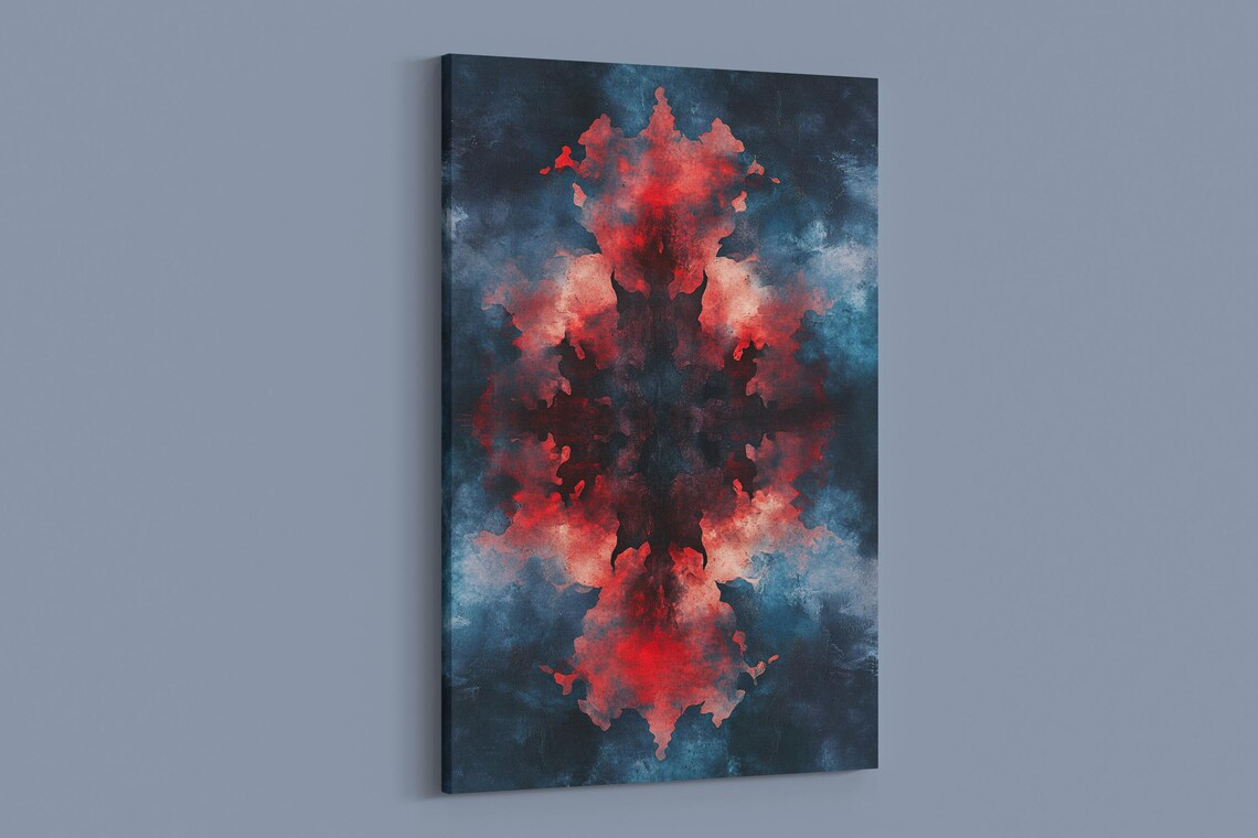 Red And Blue Ink Contrast Poster