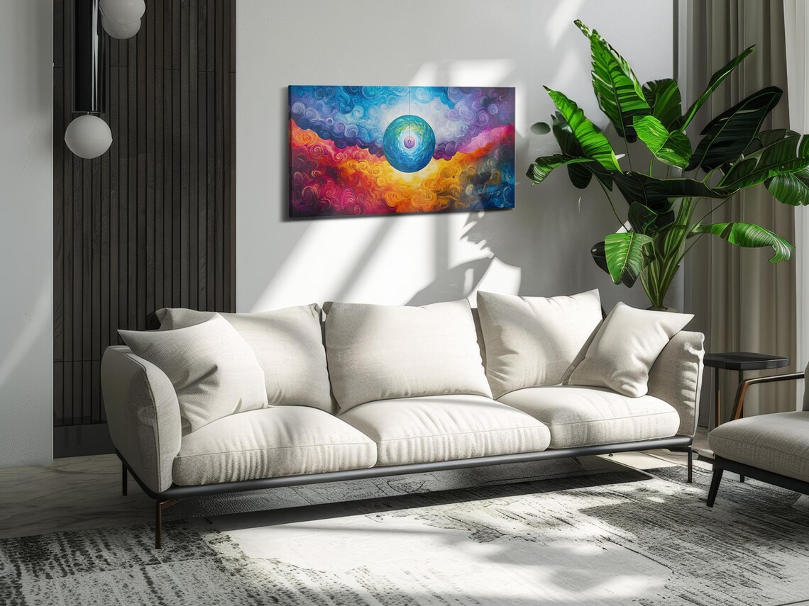 Swirling Colorful Orb, Abstract Art Print - Image 2