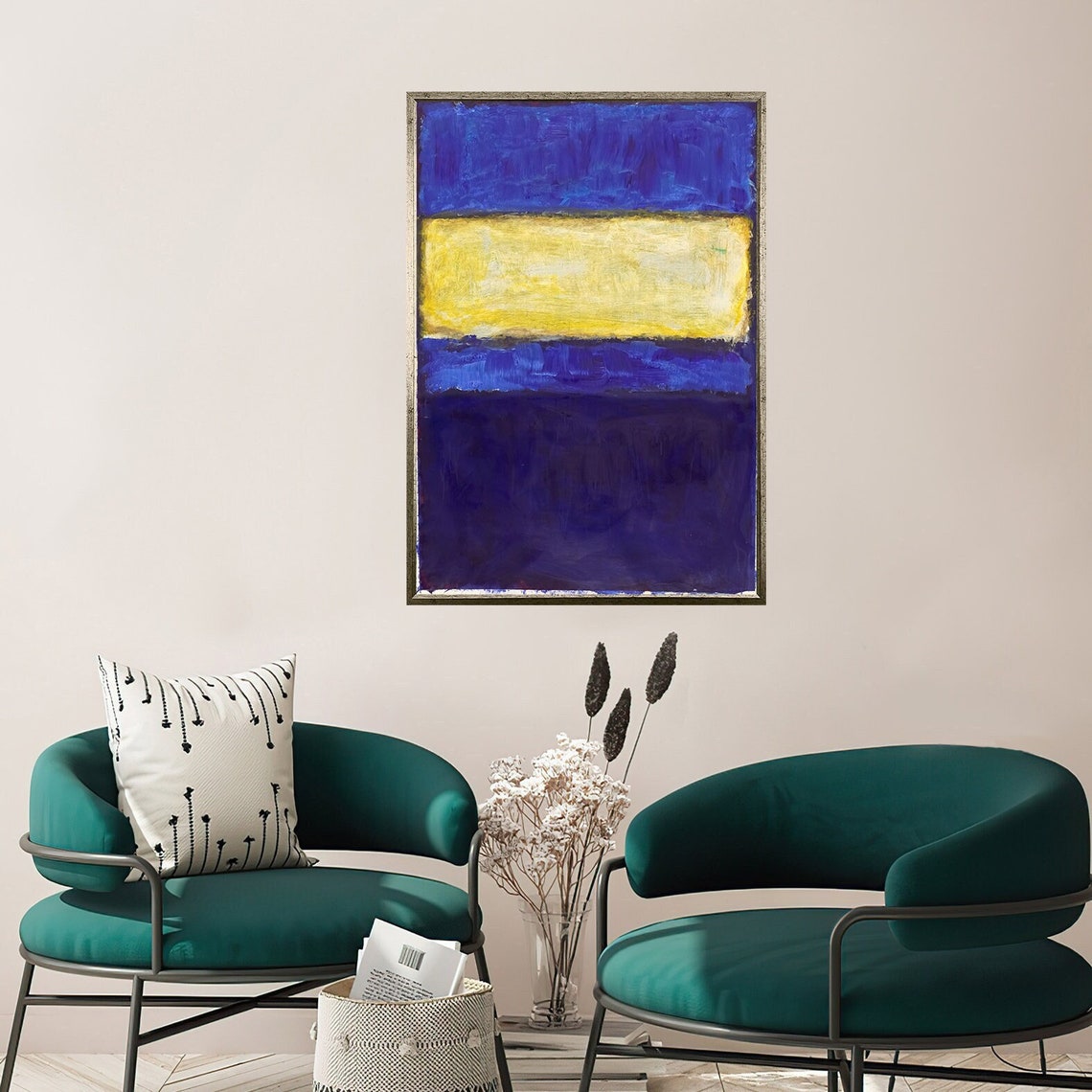 Mark Rothko Style Blue Yellow Abstract Color Field Modern Art Poster