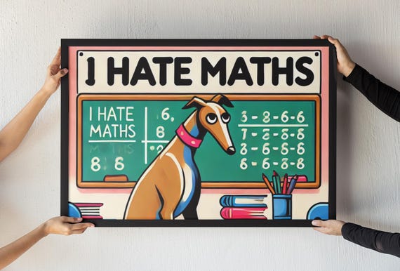 Cute Dog Print Retro Home Poster Funny Colorful Eclectic Posters Wholesome Prints Greyhound Decor Unique Posters