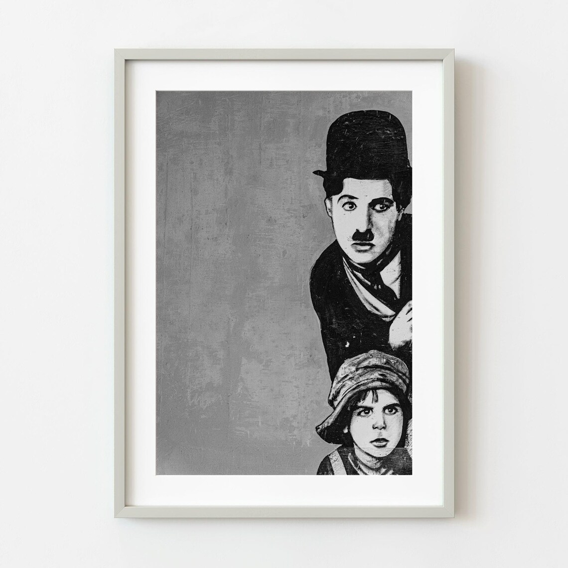Charlie Chaplin And The Kid Silent Film Era Classic Movie Poster