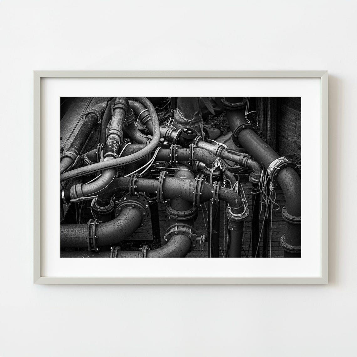 Iron Industrial Pipes Art Print