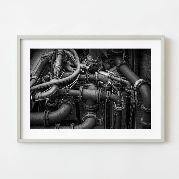 Iron Industrial Pipes Art Print