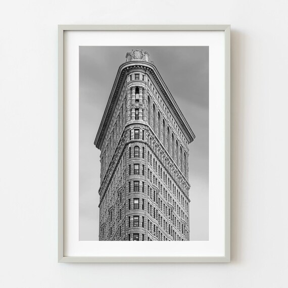 Flatiron Building New York City Black and White Architecture Poster