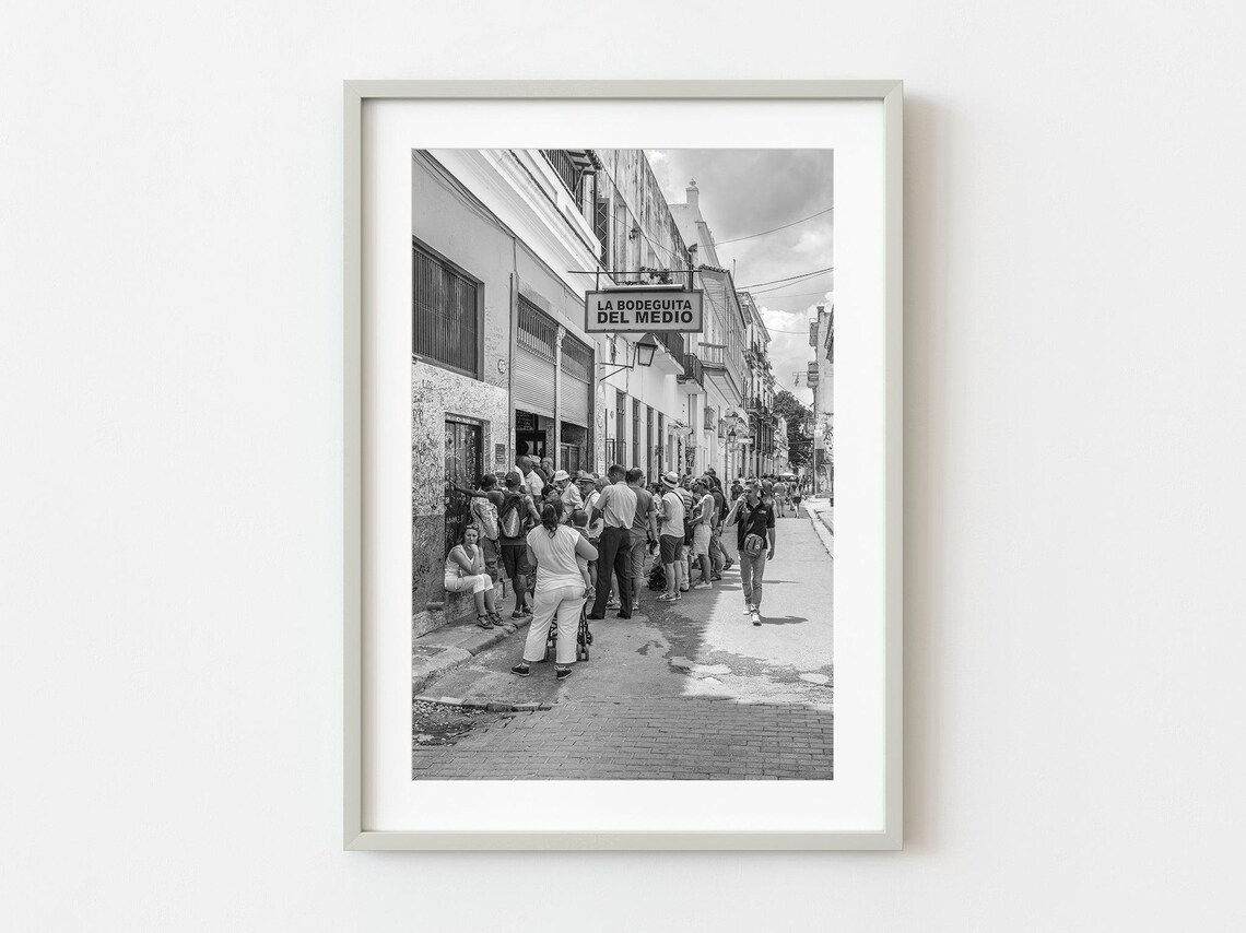 La Bodeguita del Medio Havana Bar Street Black White Photo Wall Art