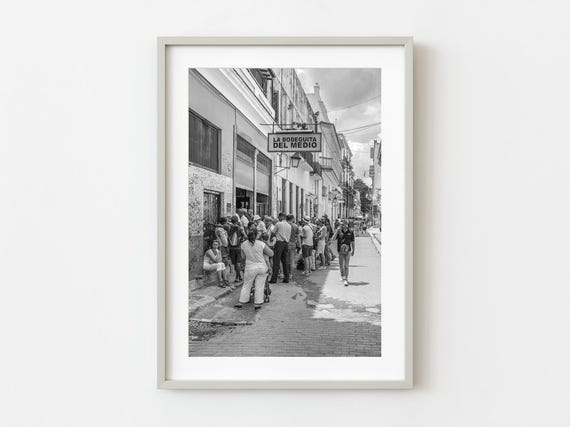 Tourists Lineup To Enter The Famous La Bodeguita Del Medio Bar Havana Wall Art