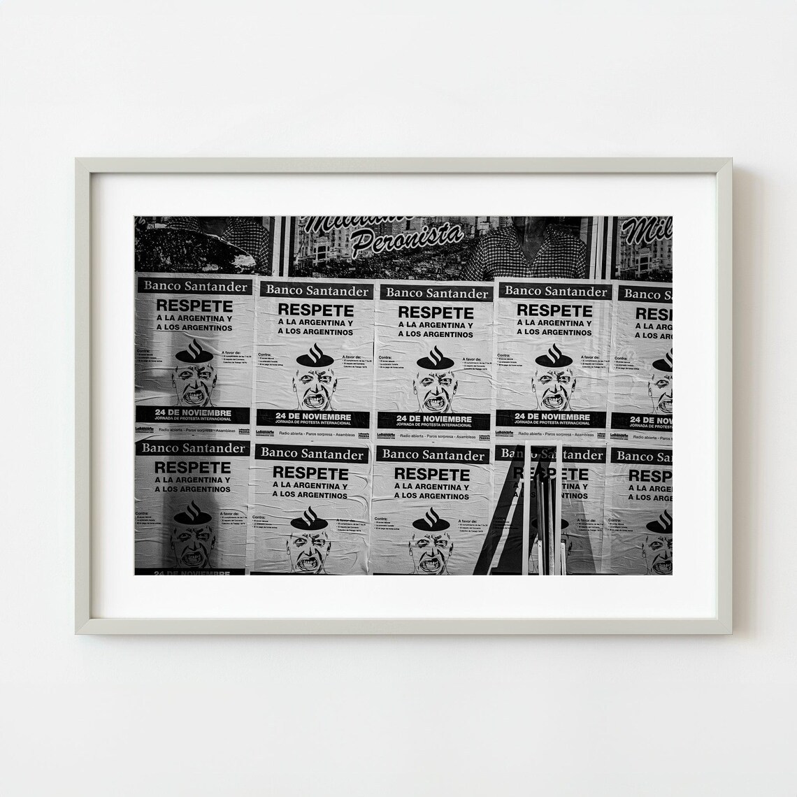 Argentine Protest Posters Wall Black and White Street Photo Poster
