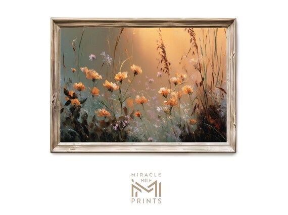 Dreamy Abstract Floral Wall Art Pastel Summer Flower Scene Soft Natureinspired Decor Garden Artwork 72