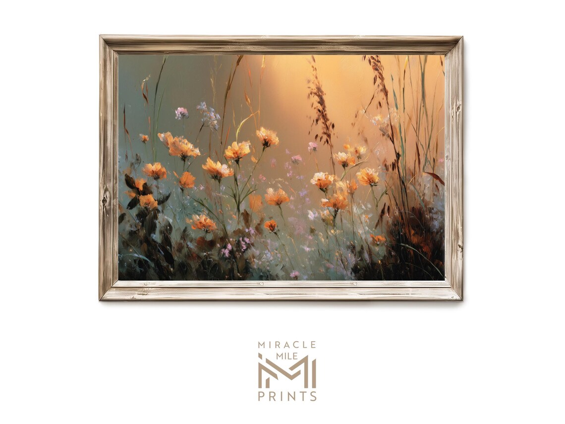 Dreamy Abstract Floral Wall Art Pastel Summer Flower Scene Soft Natureinspired Decor Garden Artwork 72
