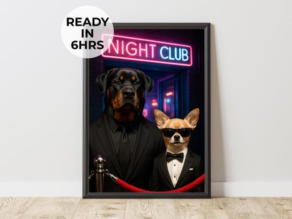 Custom Bouncer Pet Portrait Funny Vip Art Night Club Gift
