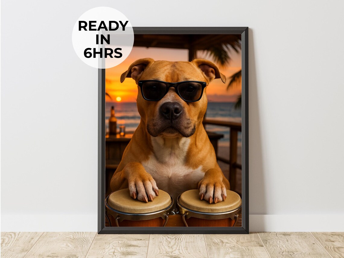 Custom Bongo Pet Portrait, Funny Art Print