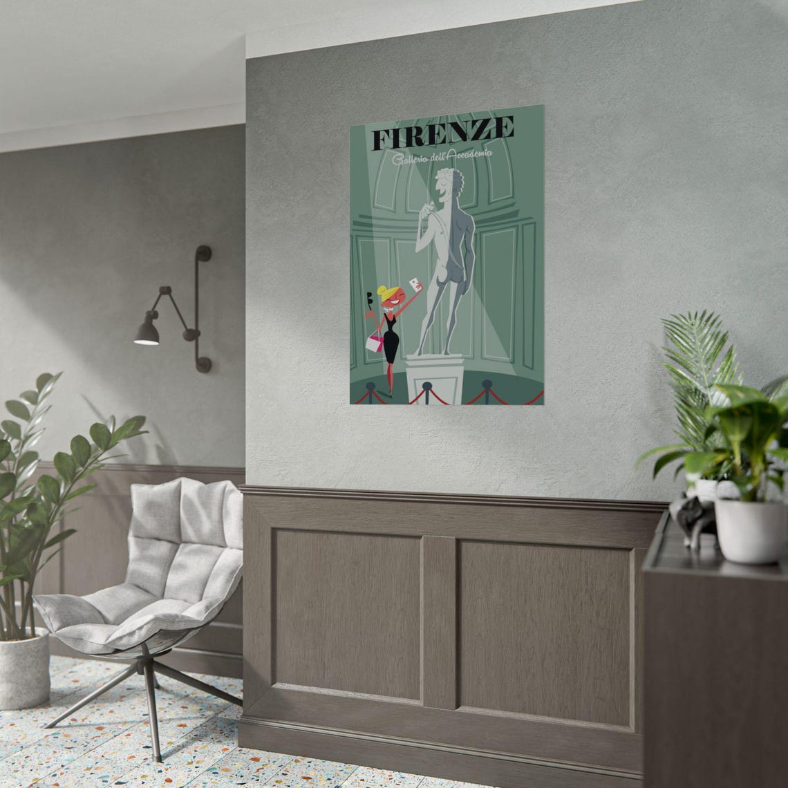 Firenze Galleria dell'Accademia Michelangelo David Travel Poster - Image 3