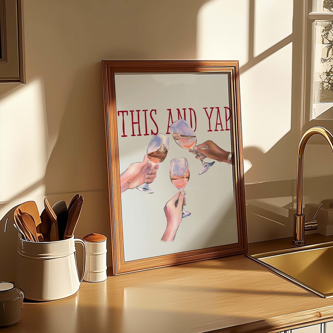 Wine Cheers Poster, Fun Drinking Dining Room Decor - Image 3