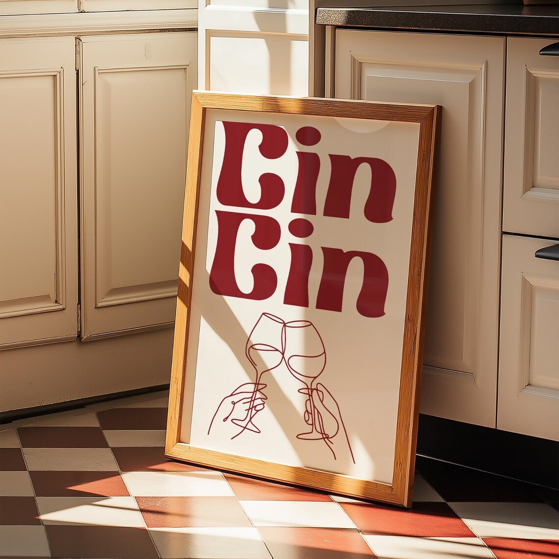 Cin Cin, Minimalist Wine Toast Poster - Image 4