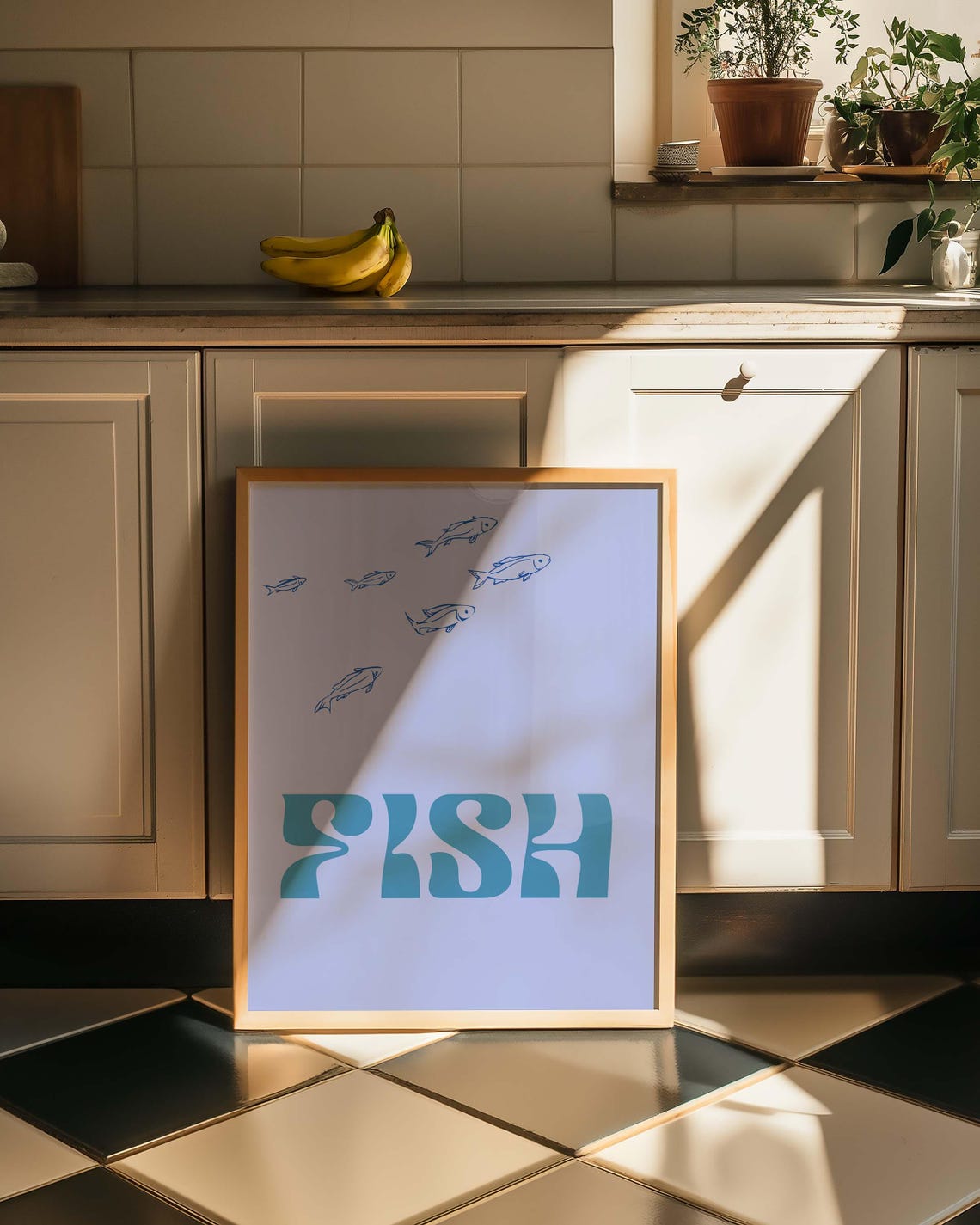 Retro Fish Poster, Coastal Kitchen Wall Art - Image 3