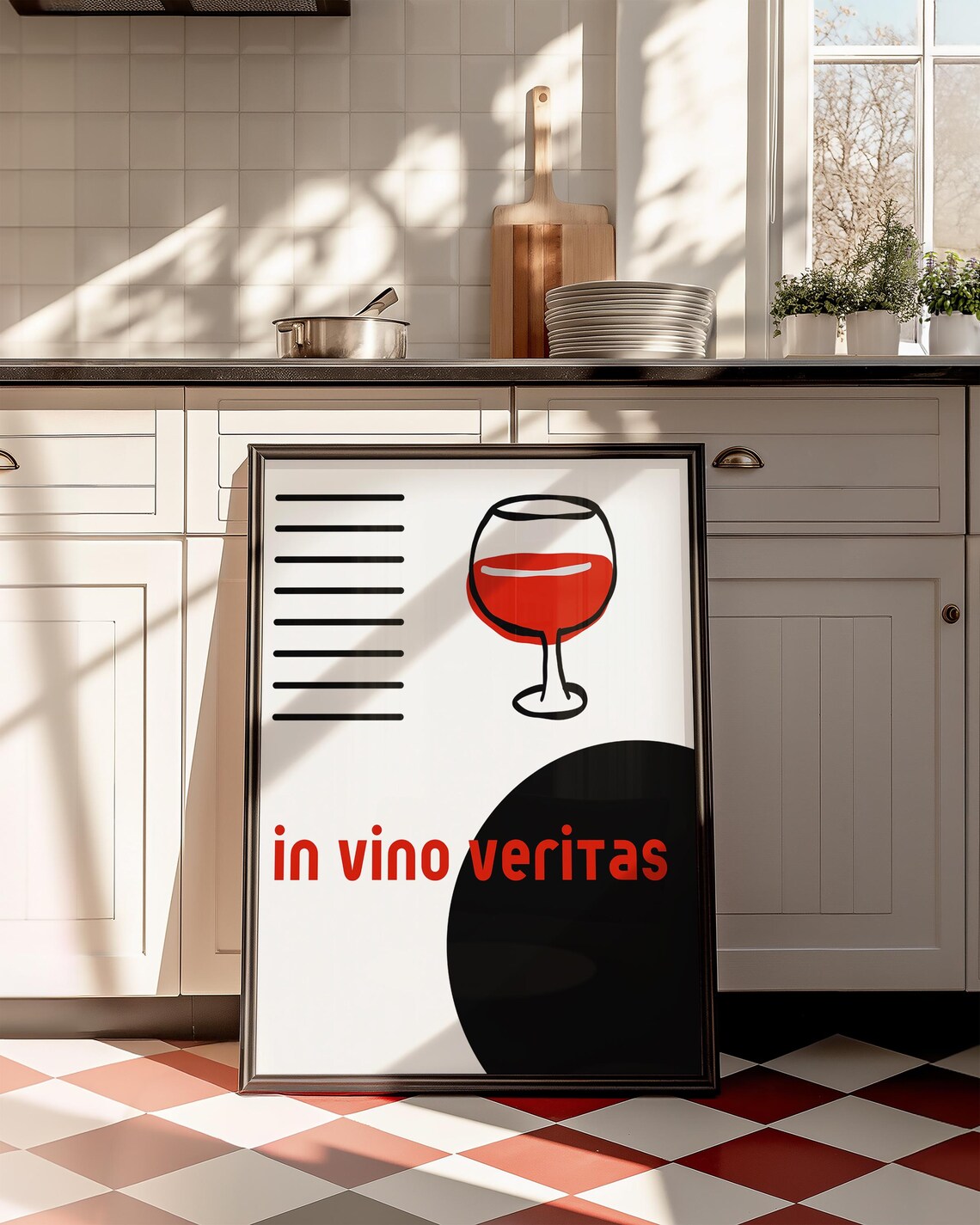 Minimalist Wine Poster, Italian Wine Line Art