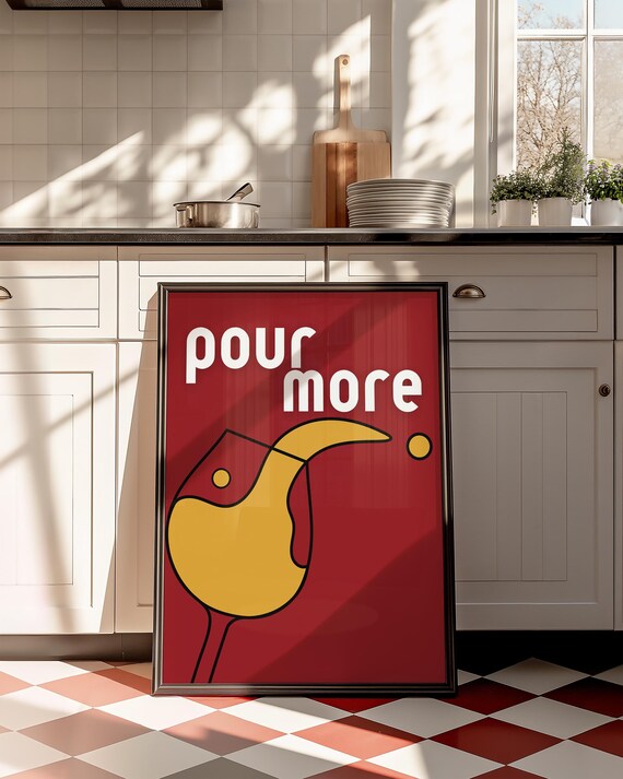 Modern Wine Art Print, Funny Bar Decor