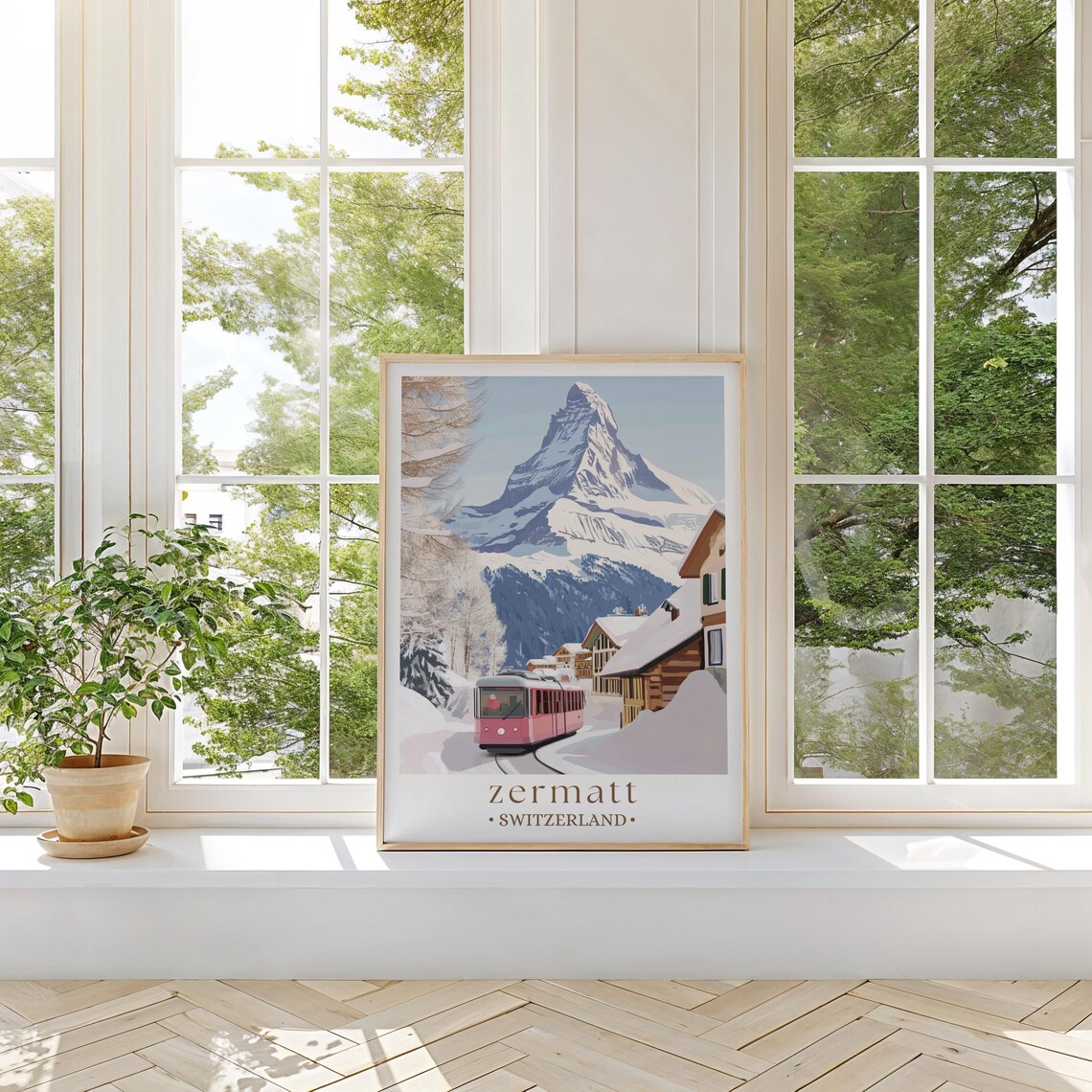 Zermatt Switzerland Travel Poster, Swiss Alps - Image 2