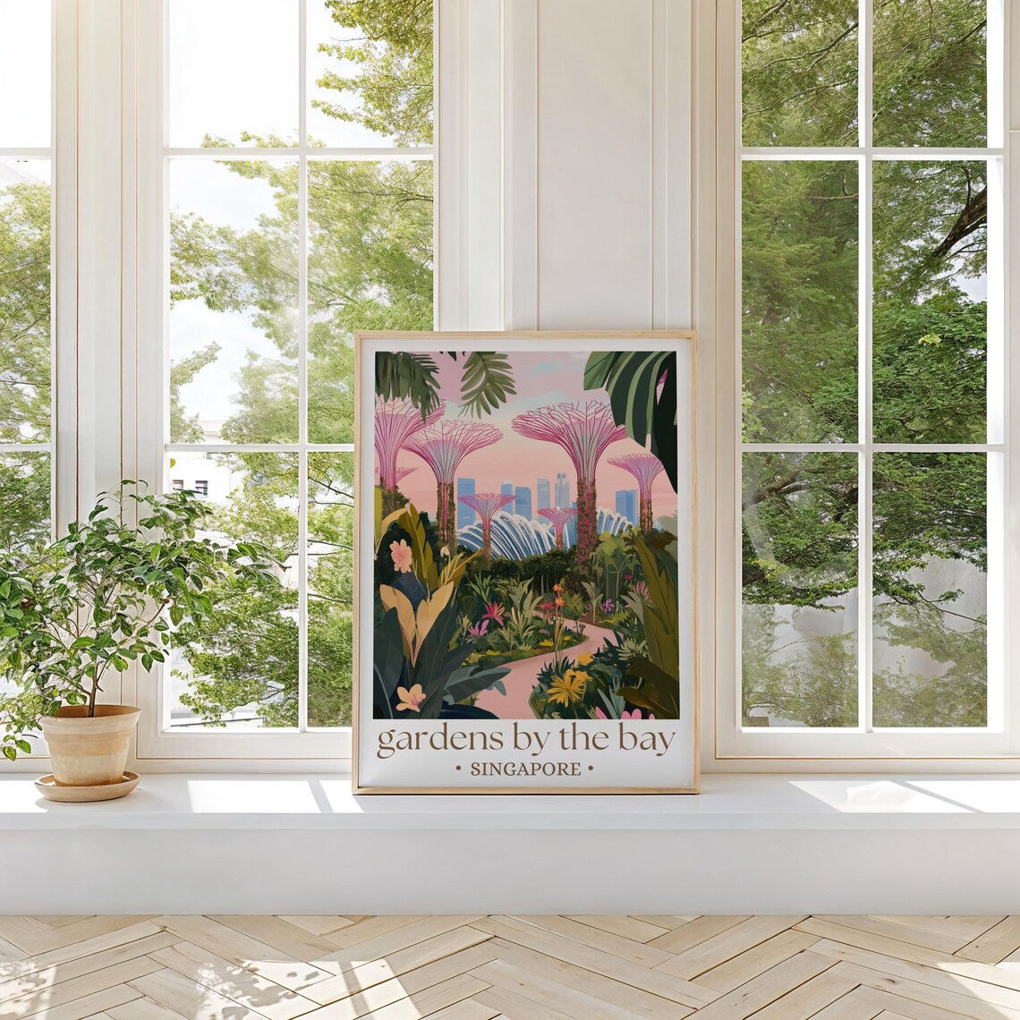Gardens By The Bay Travel Poster, Singapore Skyline - Image 2