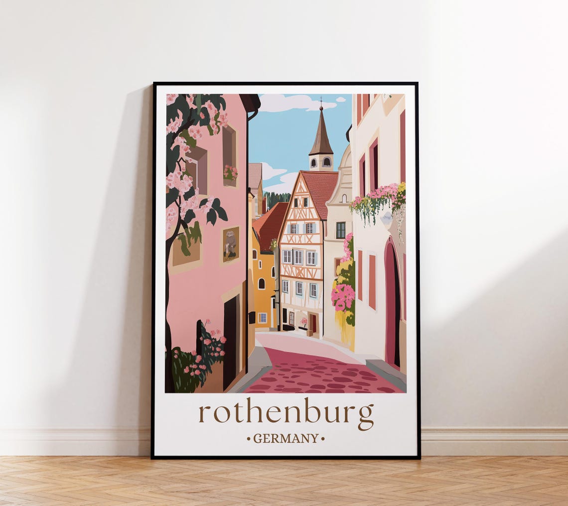 Rothenburg Travel Print Wall Art Rothenburg Wall Hanging Home Dcor Rothenburg Gift Art Lovers Germany Art Lover Gift Rothenburg Wall Dcor - Image 3