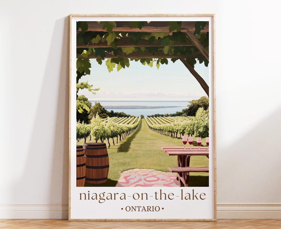 Niagara On The Lake Ontario Travel Poster Canadian Village Art Historic Town Print Ontario Travel Decor Vacation Gift