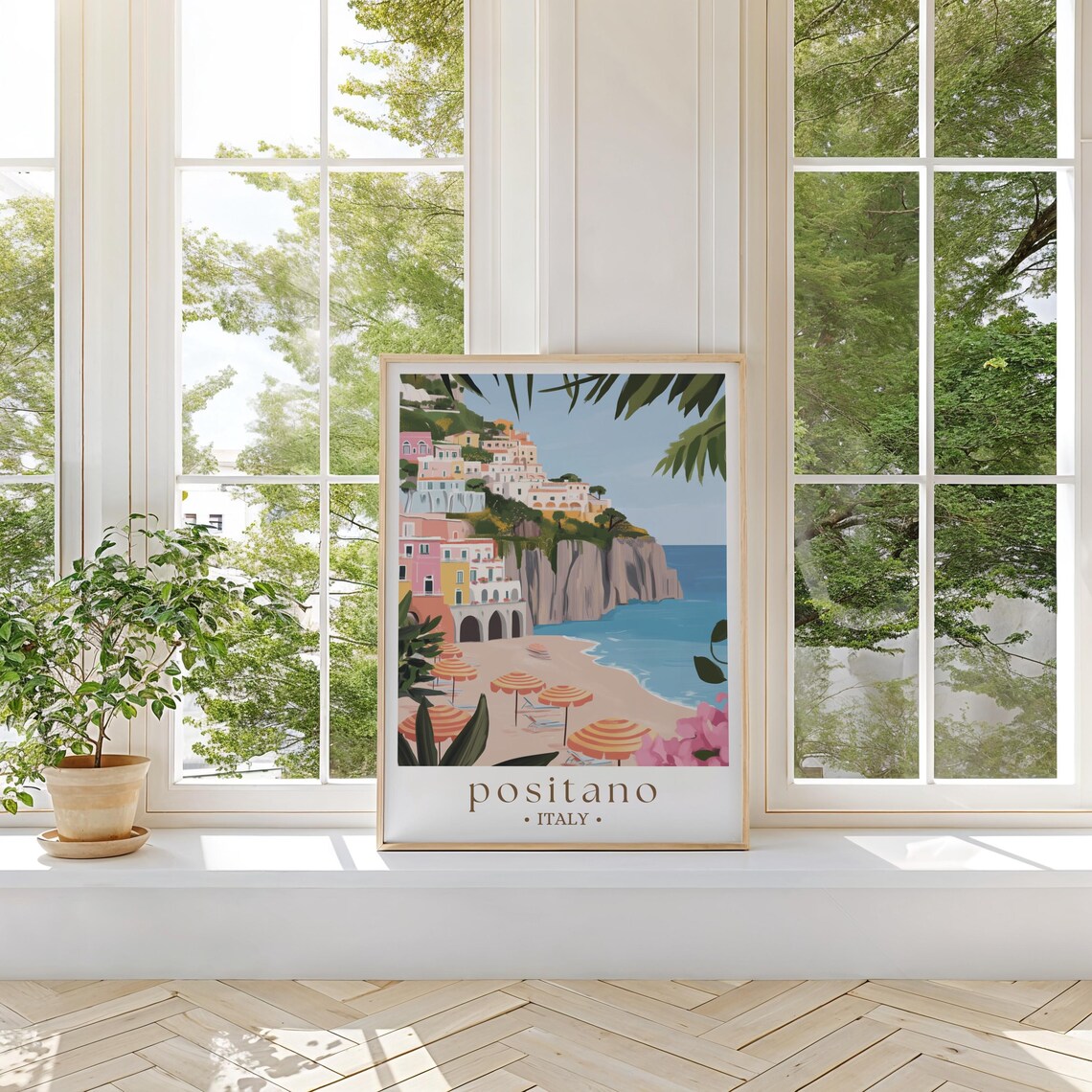 Positano Italy Travel Poster, Amalfi Coast Escape - Image 2