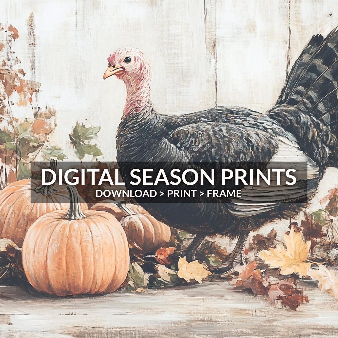 Thanksgiving Turkey Pumpkin Patch Vintage Autumn Farmhouse Fall Poster - Image 6