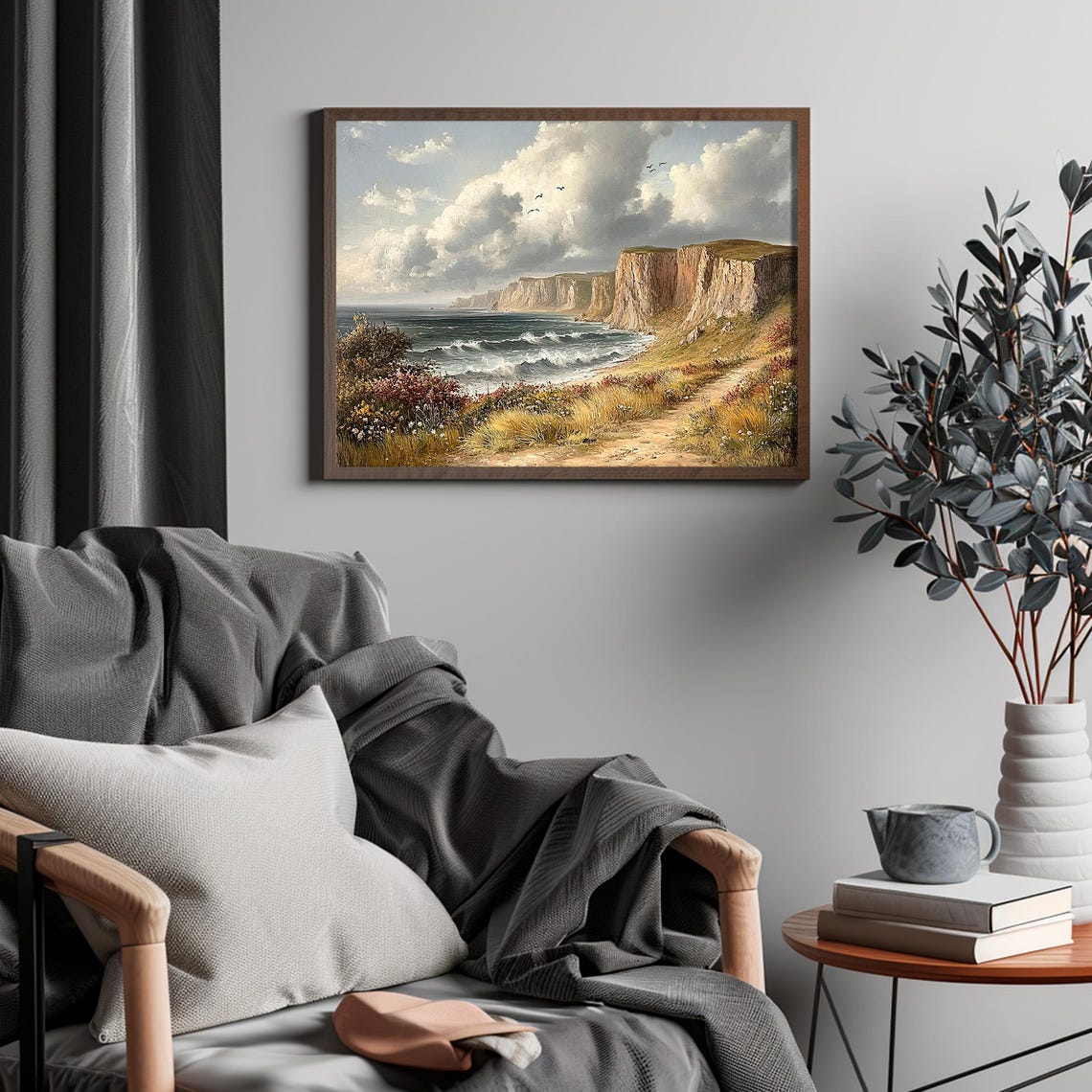 Dramatic Sea Cliffs With Crashing Waves Coastal Landscape Poster - Image 4