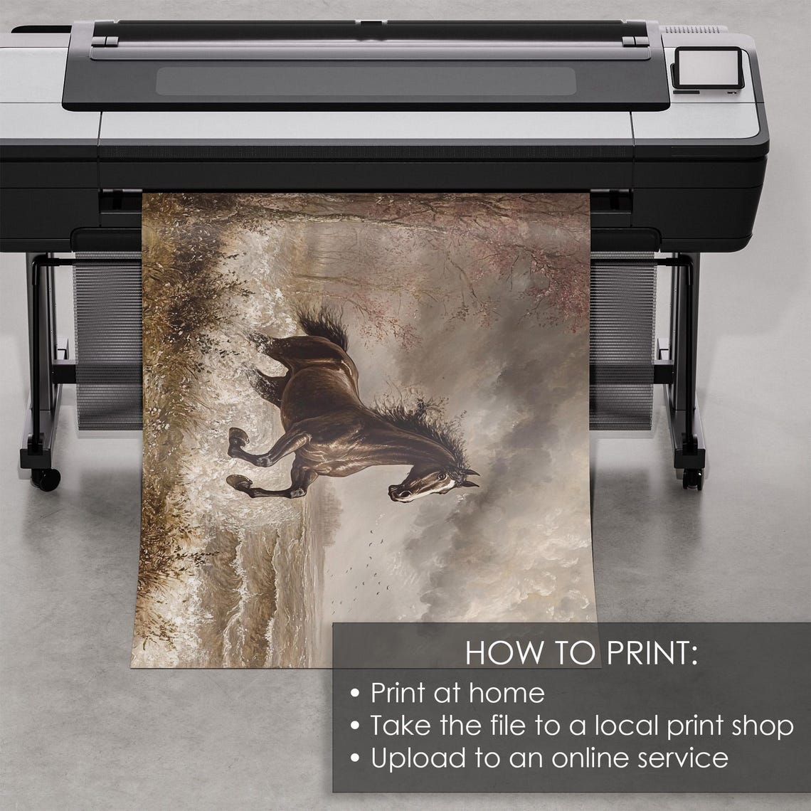 Wild Dark Horse Galloping Through Ocean Surf In A Storm Poster - Image 5