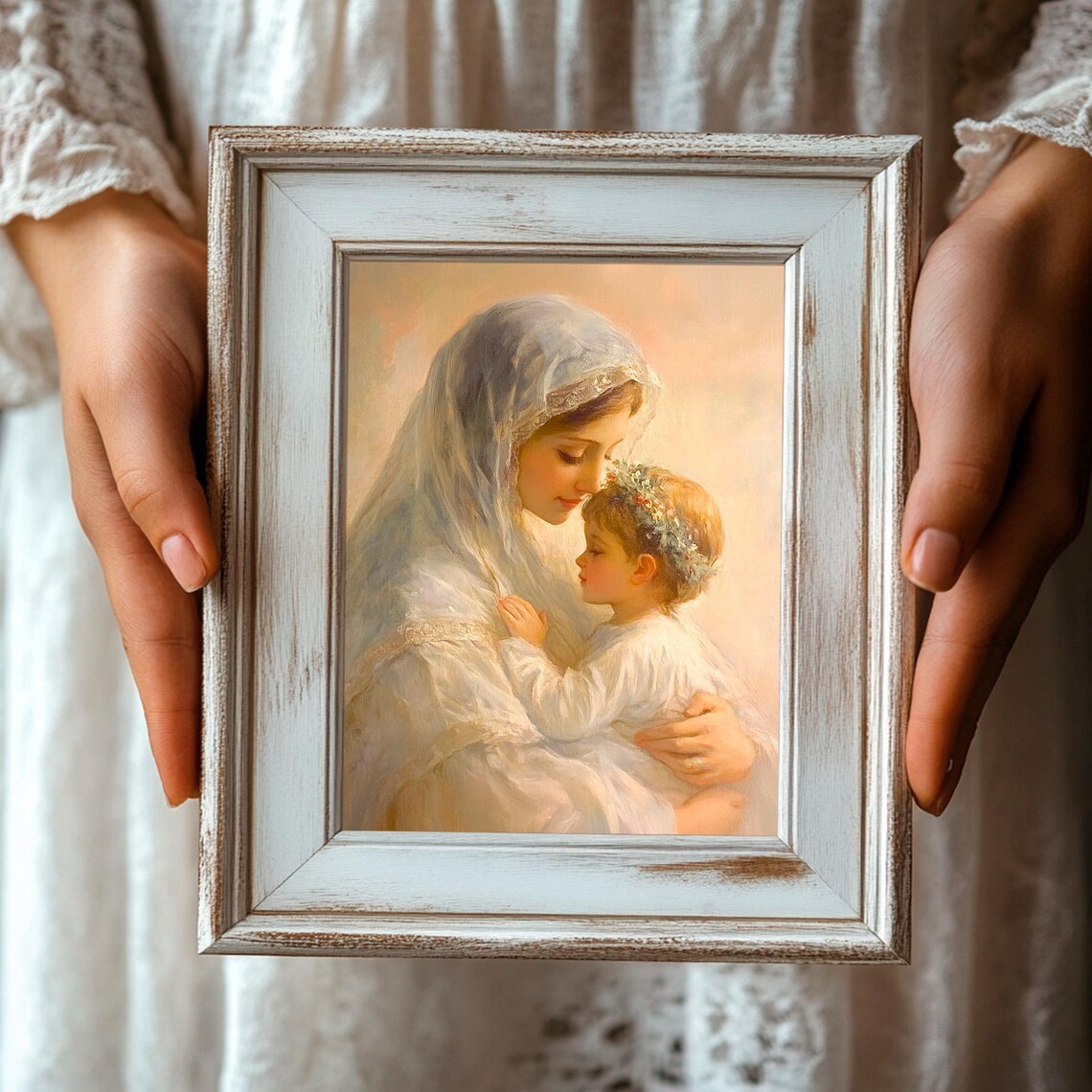 Madonna And Child Virgin Mary Tender Vintage Religious Mother Poster - Image 3