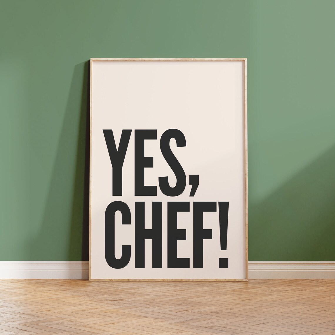 Yes Chef Kitchen Quote Art Print, Bear-Inspired