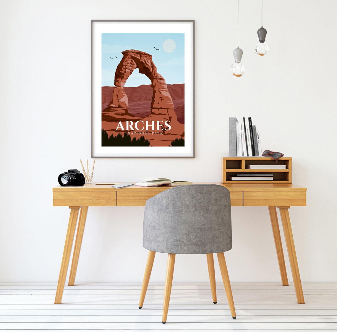 Arches National Park Red Rock Arch Utah Desert Travel Poster - Image 2