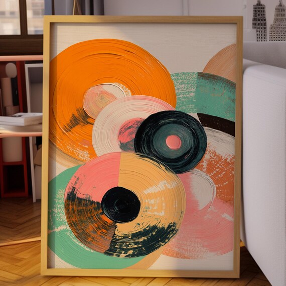 Retro Vinyl Record Art Print, Vintage Music Decor