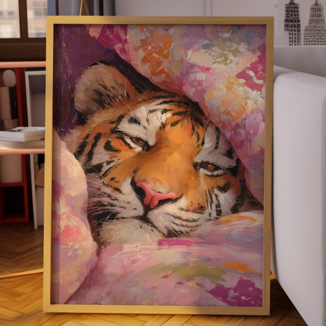 Tiger Poster Maximalist Wall Art Dopamine Decor Trendy Bedroom Preppy Eclectic Print