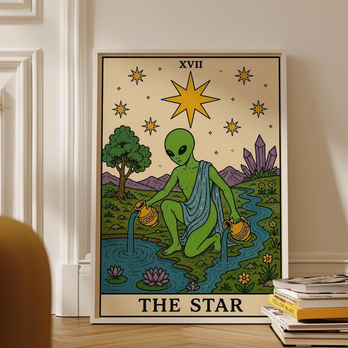 Alien Star Tarot Card - UFO Wall Art Print