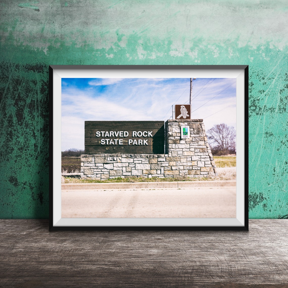 Starved Rock State Park Entrance Sign Illinois Nature Landmark Poster