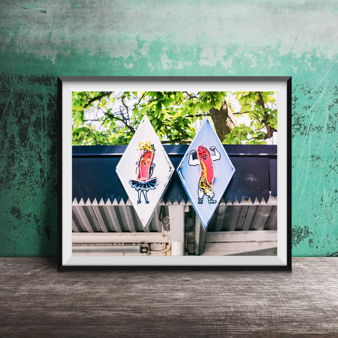 Superdawg Chicago Hot Dog Mascot Diamond Signs Drive In Poster