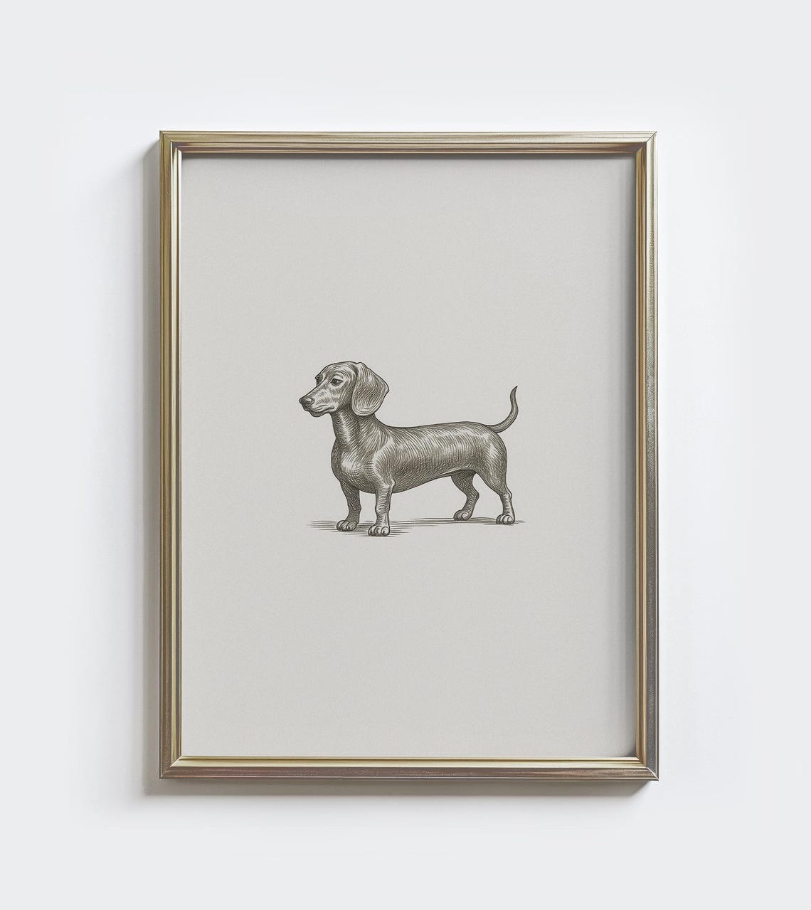Dachshund Sketch Minimalist Standing Dog Farmhouse Art Poster