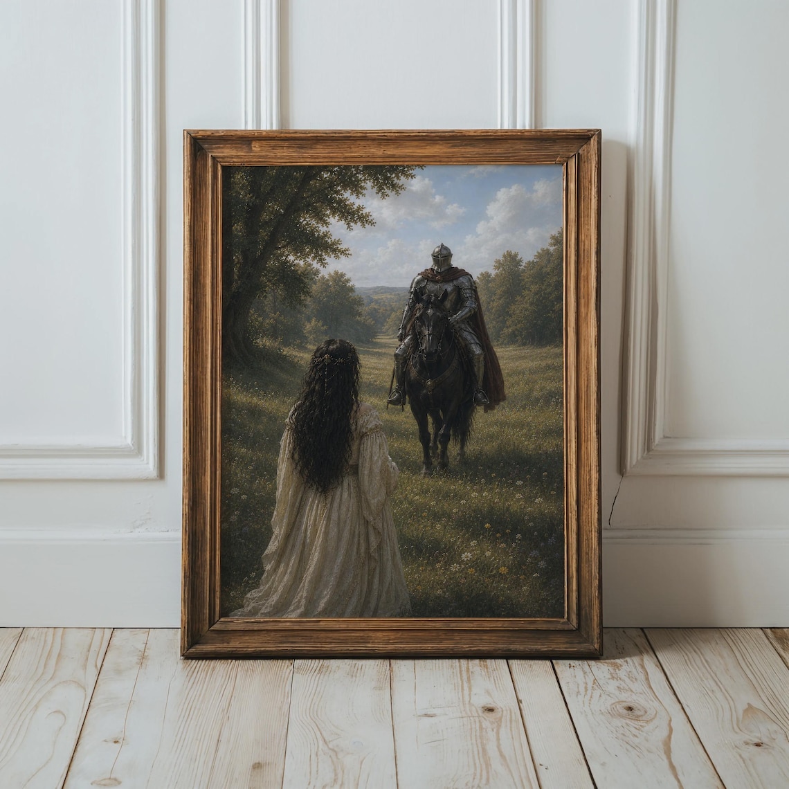 Fantasy Medieval Knight And Princess Art Print