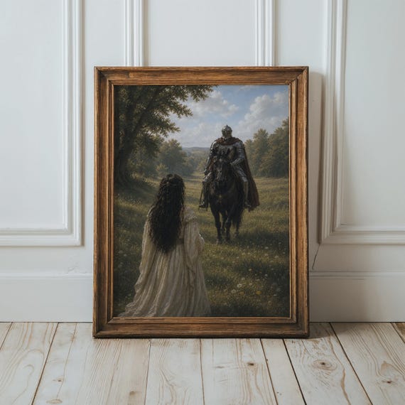 Fantasy Medieval Knight And Princess Art Print
