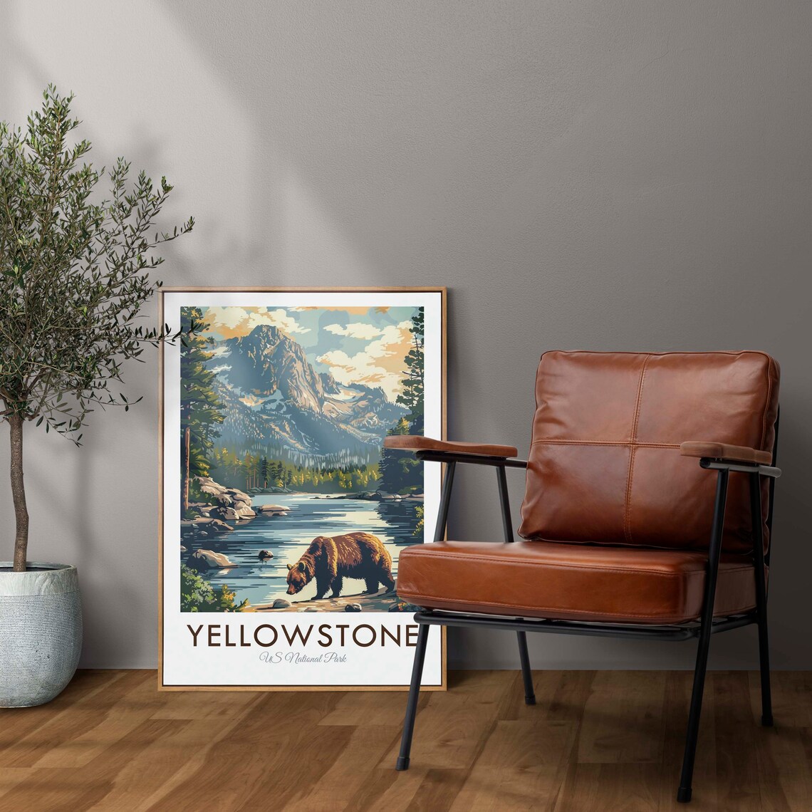 Yellowstone National Park Vintage Style Travel Poster